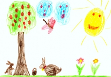 Kinder malen Bilder für Ostern 2020